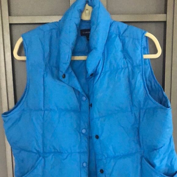 Lands End Blue goose down puffer vest. Size L - Picture 6 of 6